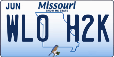 MO license plate WL0H2K