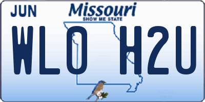 MO license plate WL0H2U