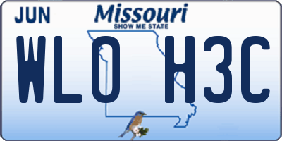 MO license plate WL0H3C