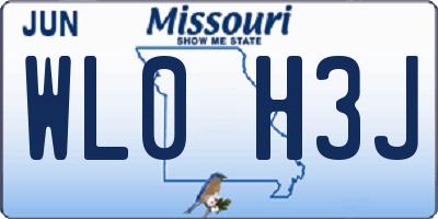 MO license plate WL0H3J