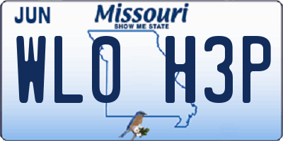 MO license plate WL0H3P