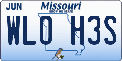 MO license plate WL0H3S