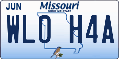 MO license plate WL0H4A