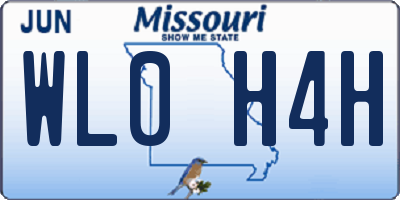MO license plate WL0H4H