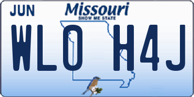 MO license plate WL0H4J