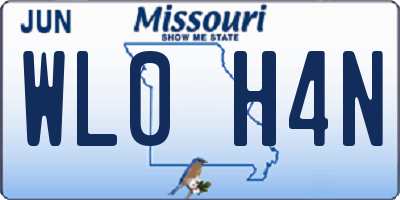 MO license plate WL0H4N