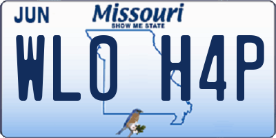 MO license plate WL0H4P