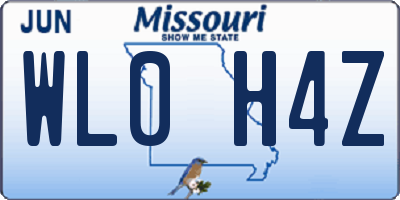 MO license plate WL0H4Z