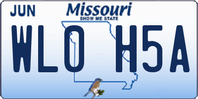 MO license plate WL0H5A