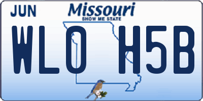 MO license plate WL0H5B