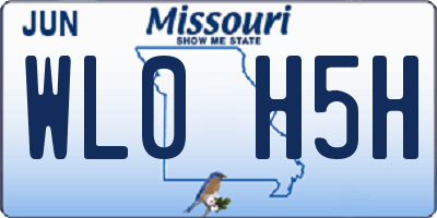 MO license plate WL0H5H