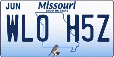 MO license plate WL0H5Z