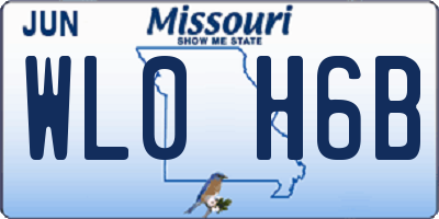 MO license plate WL0H6B