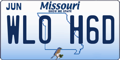 MO license plate WL0H6D