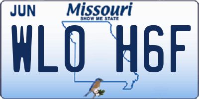 MO license plate WL0H6F