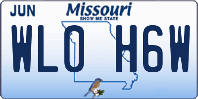MO license plate WL0H6W