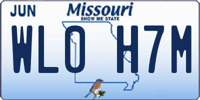 MO license plate WL0H7M