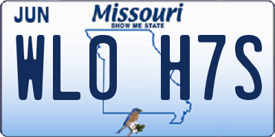 MO license plate WL0H7S