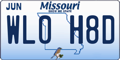 MO license plate WL0H8D