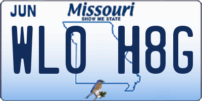 MO license plate WL0H8G