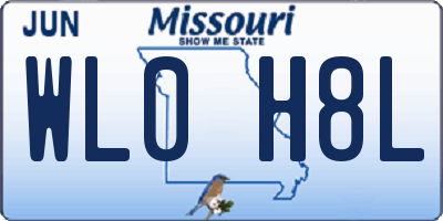 MO license plate WL0H8L