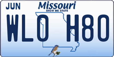 MO license plate WL0H8O