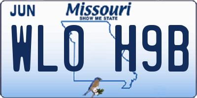 MO license plate WL0H9B