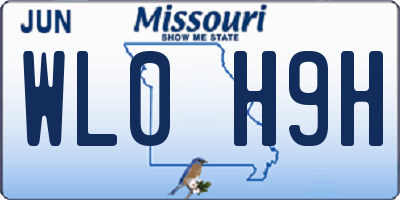MO license plate WL0H9H