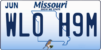 MO license plate WL0H9M