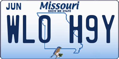MO license plate WL0H9Y