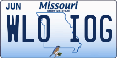MO license plate WL0I0G