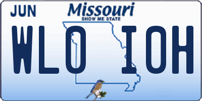 MO license plate WL0I0H