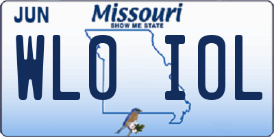 MO license plate WL0I0L