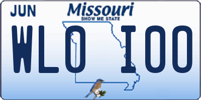 MO license plate WL0I0O