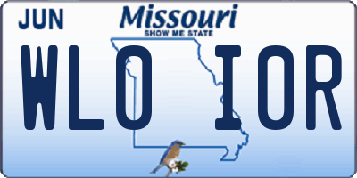 MO license plate WL0I0R