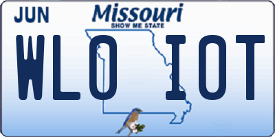 MO license plate WL0I0T