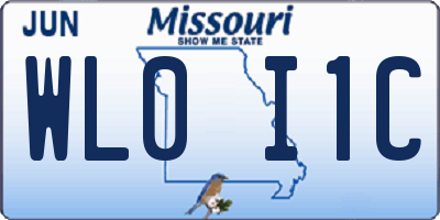 MO license plate WL0I1C