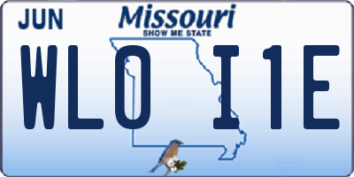 MO license plate WL0I1E
