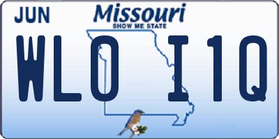 MO license plate WL0I1Q