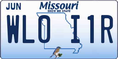 MO license plate WL0I1R