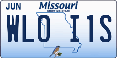 MO license plate WL0I1S