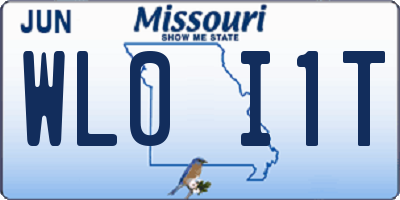 MO license plate WL0I1T