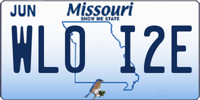 MO license plate WL0I2E