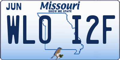 MO license plate WL0I2F
