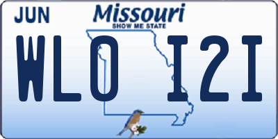 MO license plate WL0I2I