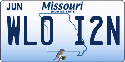 MO license plate WL0I2N