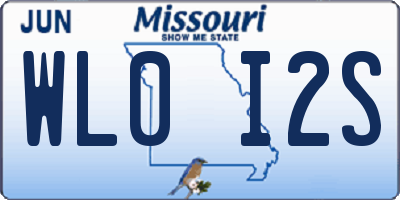 MO license plate WL0I2S