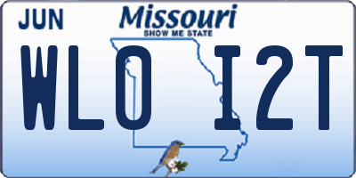 MO license plate WL0I2T