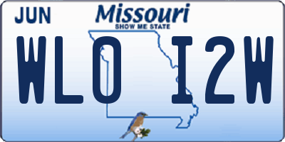 MO license plate WL0I2W