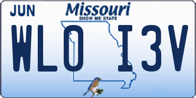 MO license plate WL0I3V